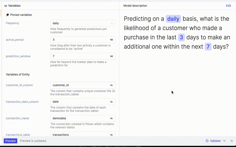 predictive question change