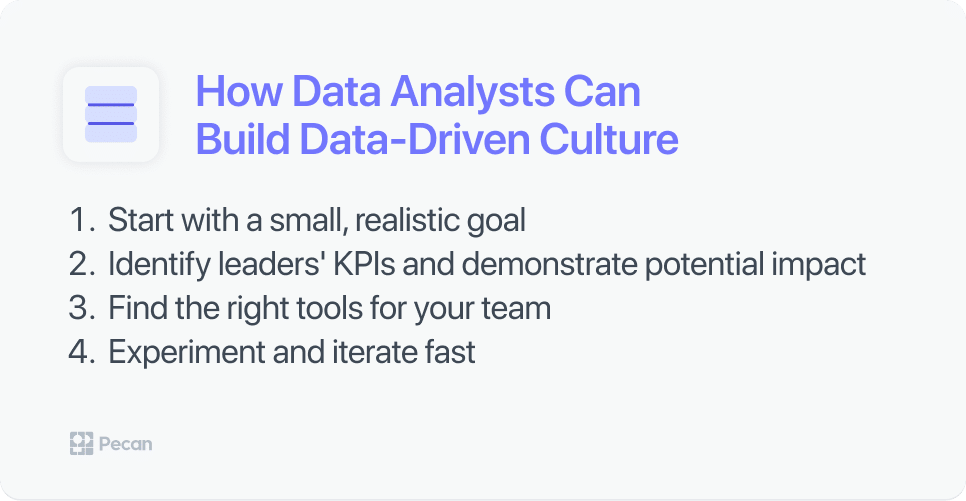 four steps for data analysts to build data driven culture