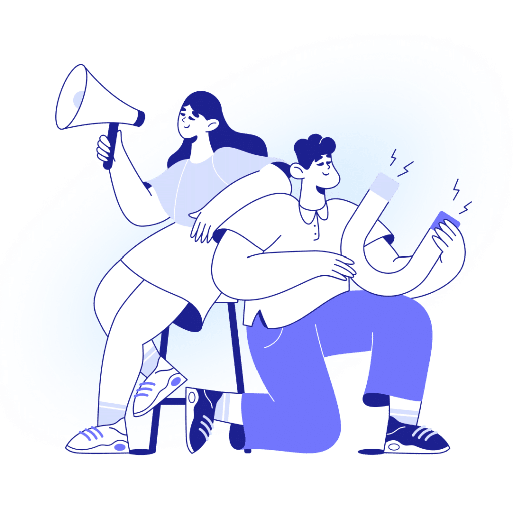 illustration of marketing team