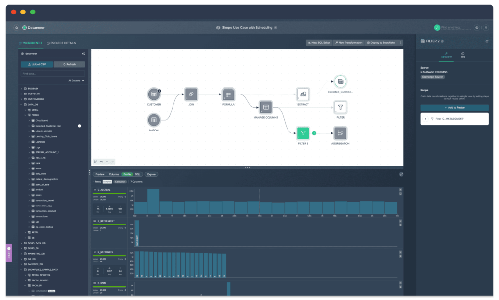 Datameer data cleaning tool